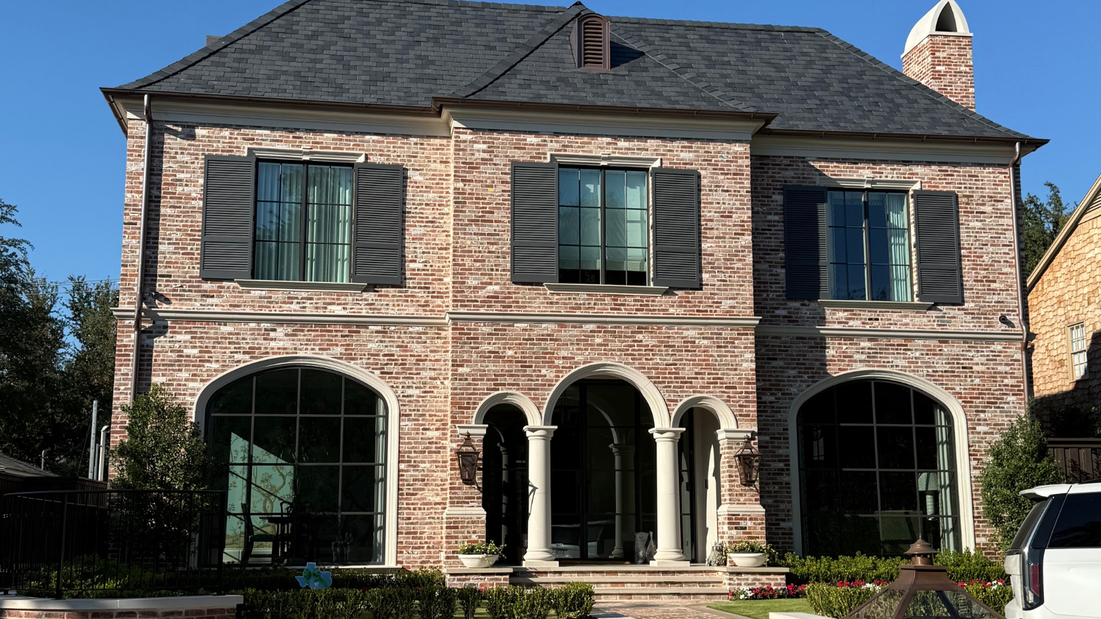 Finished residential brick project showing durable exterior material and architectural detail