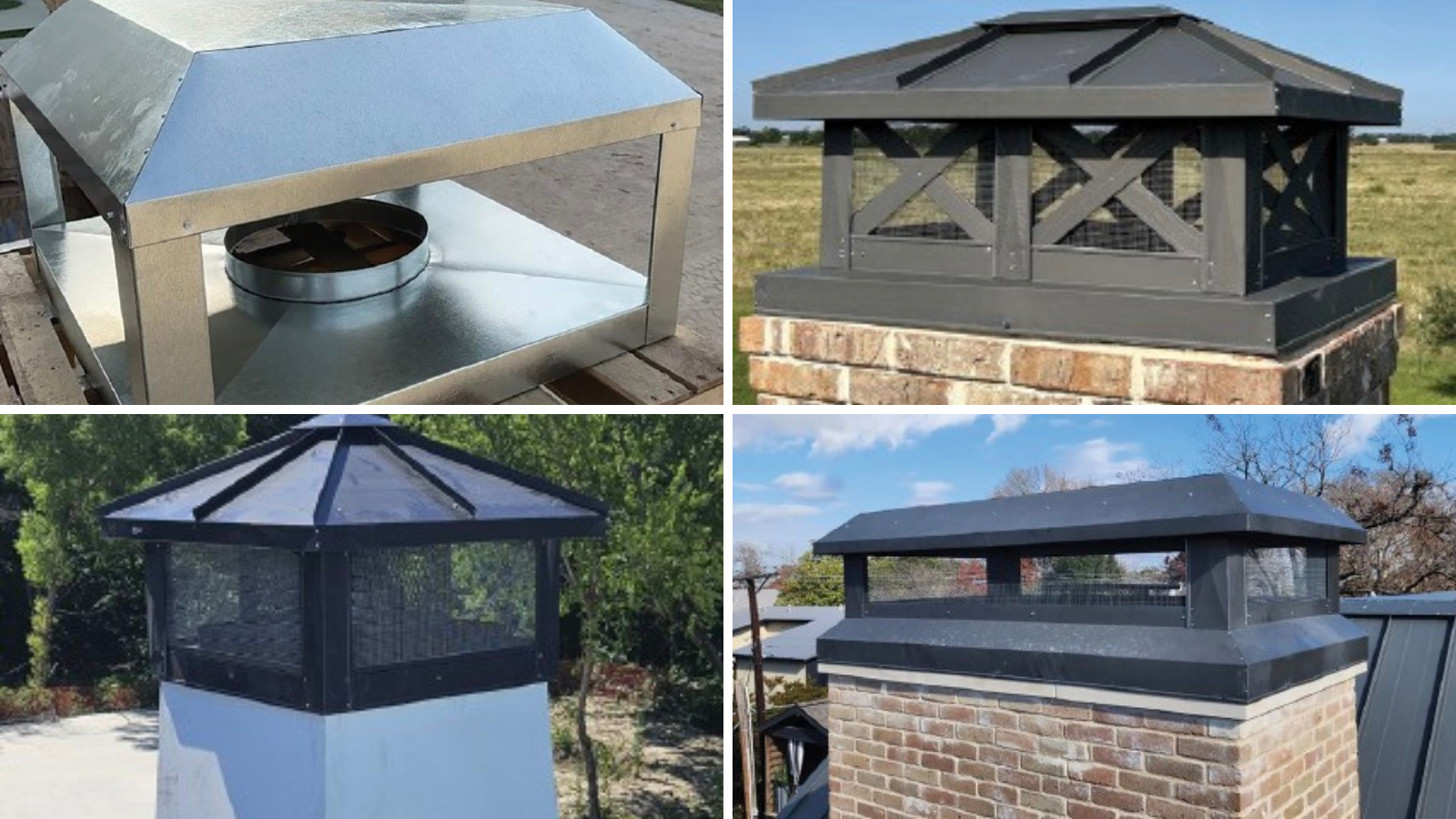 Fortress Collection and CC Collection chimney cap styles from CS Tin Shop