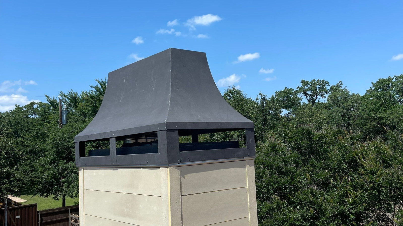 Fortress Collection decorative chimney caps from CS Tin Shop